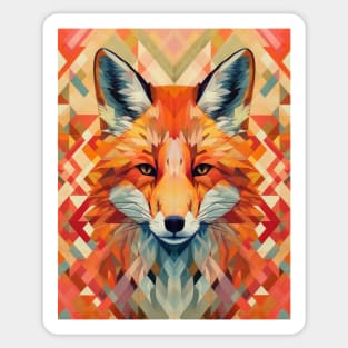 Spectrum Fox: Radiant Op Art Red Fox Design Sticker